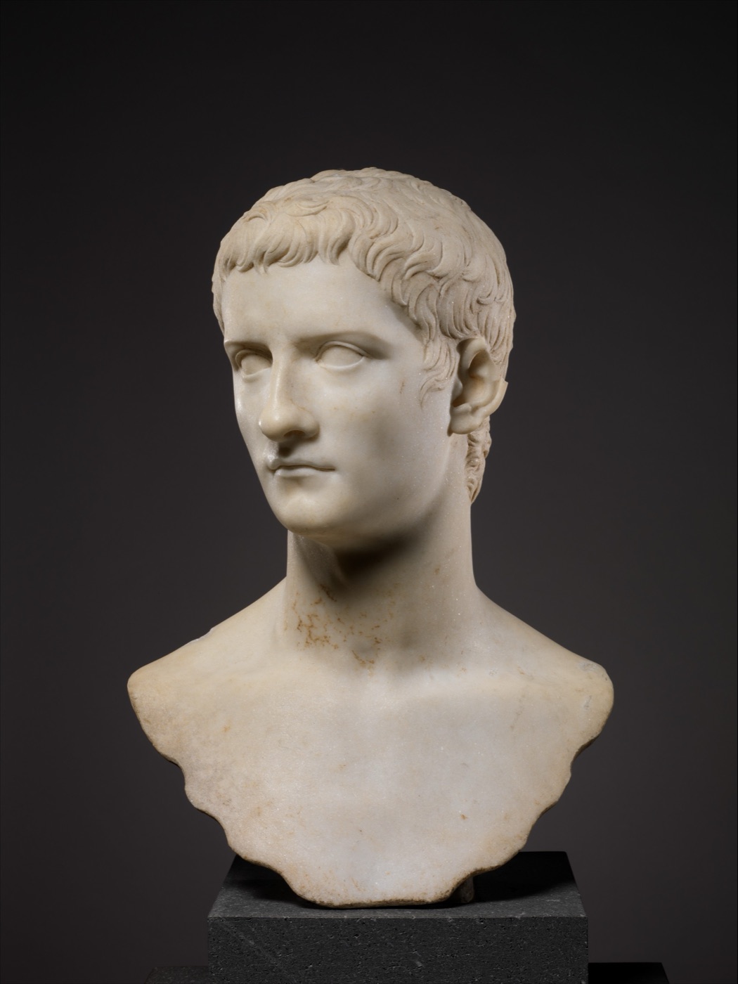 Marble bust of the emperor Caligula, awaiting assessment
